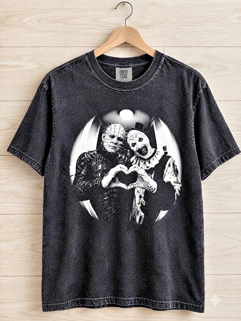 Comfort Colors Hellraiser Pinhead Art the Clown Terrifier Heart Hands Horror Mov
